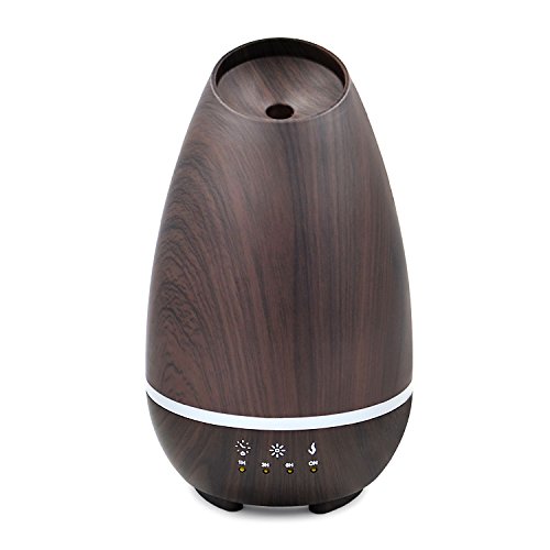 VicTsing 500ml Essential Oil Diffuser  Ultrasonic Cool Mist Humidifier with Wood Grain Design  4 Timer Settings for Office  Room  Spa (Black) - B0793SWHP8